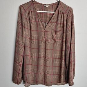 Professional red and brown blouse